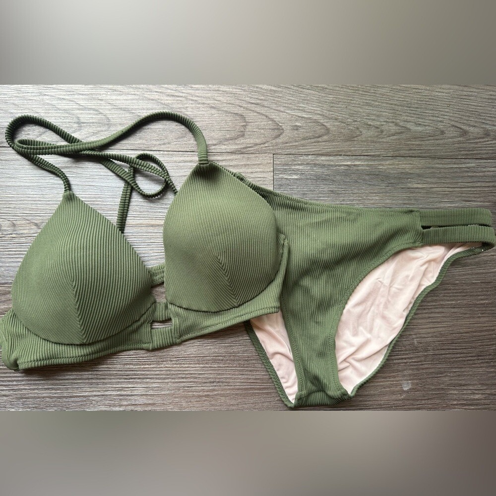 Olive Green Bikini Set‎ Shade and shore